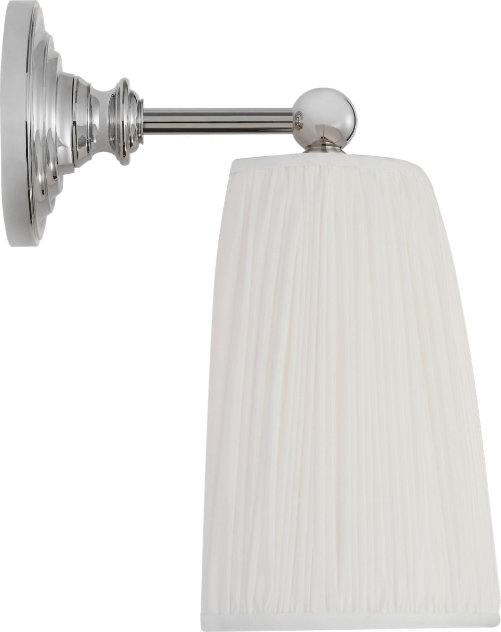 Matos 11" Sconce | Polished Nickel | Silk Pleat Shade
