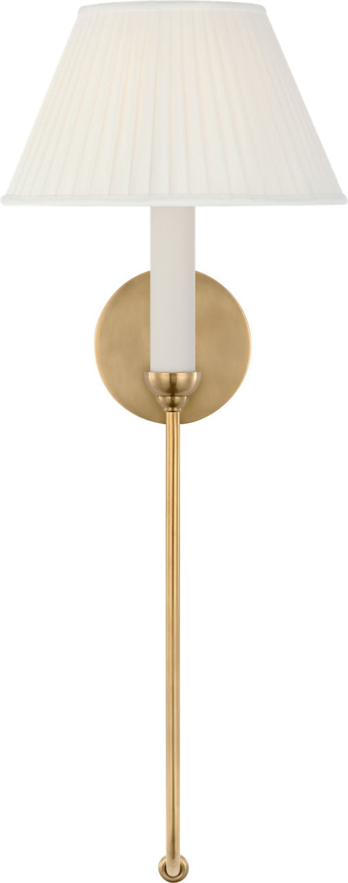 Ingela 24" Single Sconce | Hand-Rubbed Antique Brass | Silk Pleat Shade