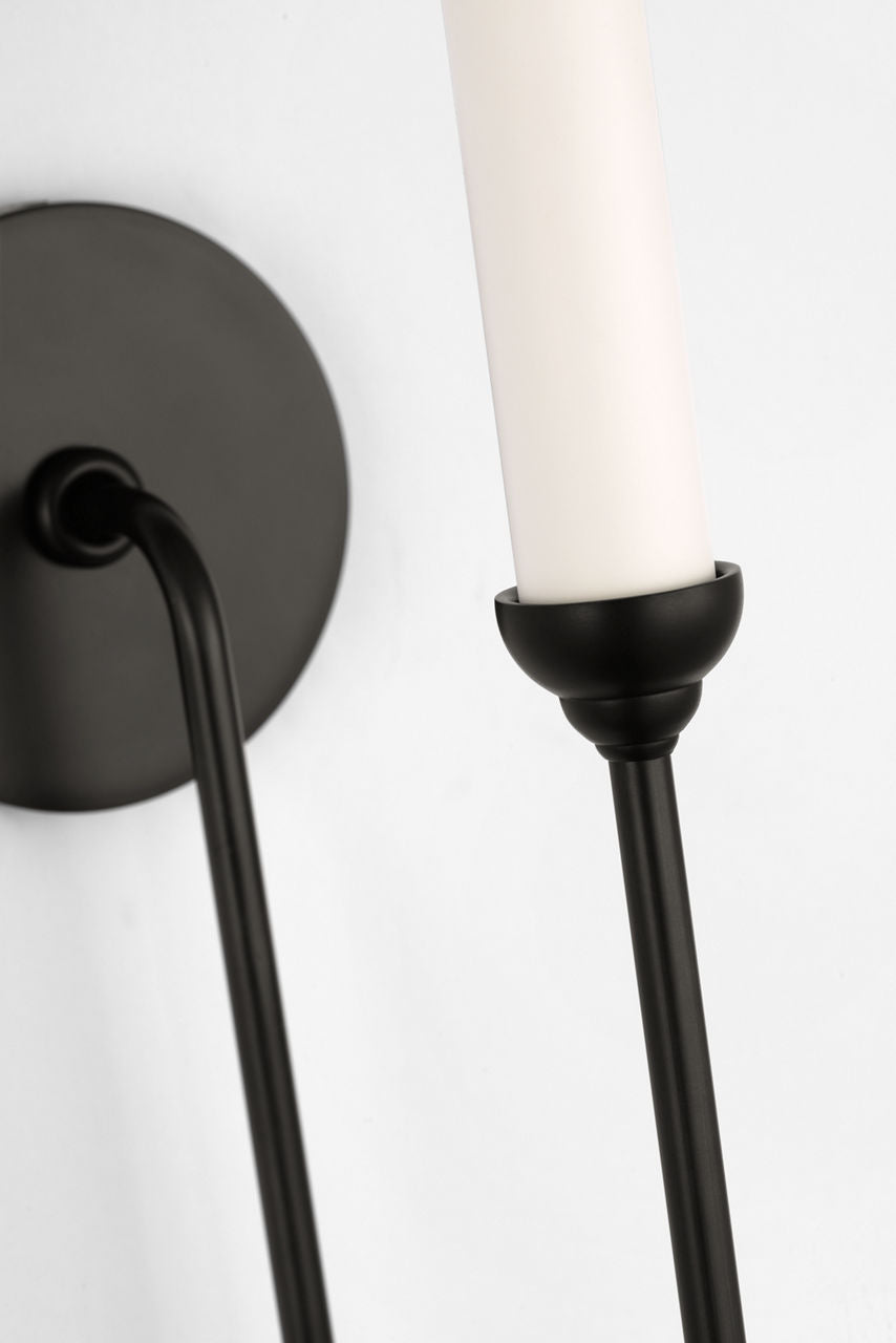 Ingela 24" Single Sconce | Modern Iron | Silk Pleat Shade