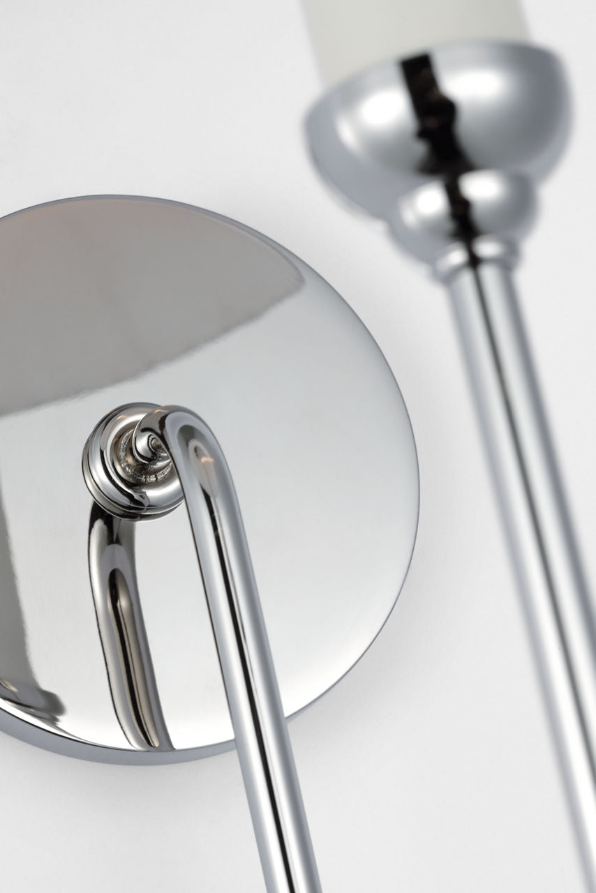 Ingela 24" Single Sconce | Polished Nickel | Silk Pleat Shade