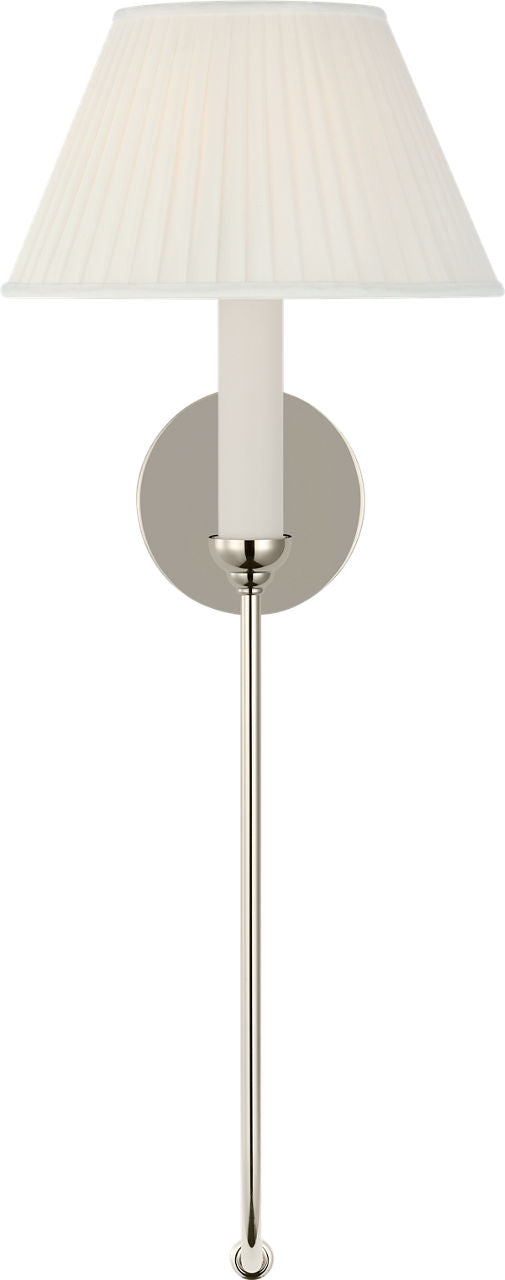 Ingela 24" Single Sconce | Polished Nickel | Silk Pleat Shade