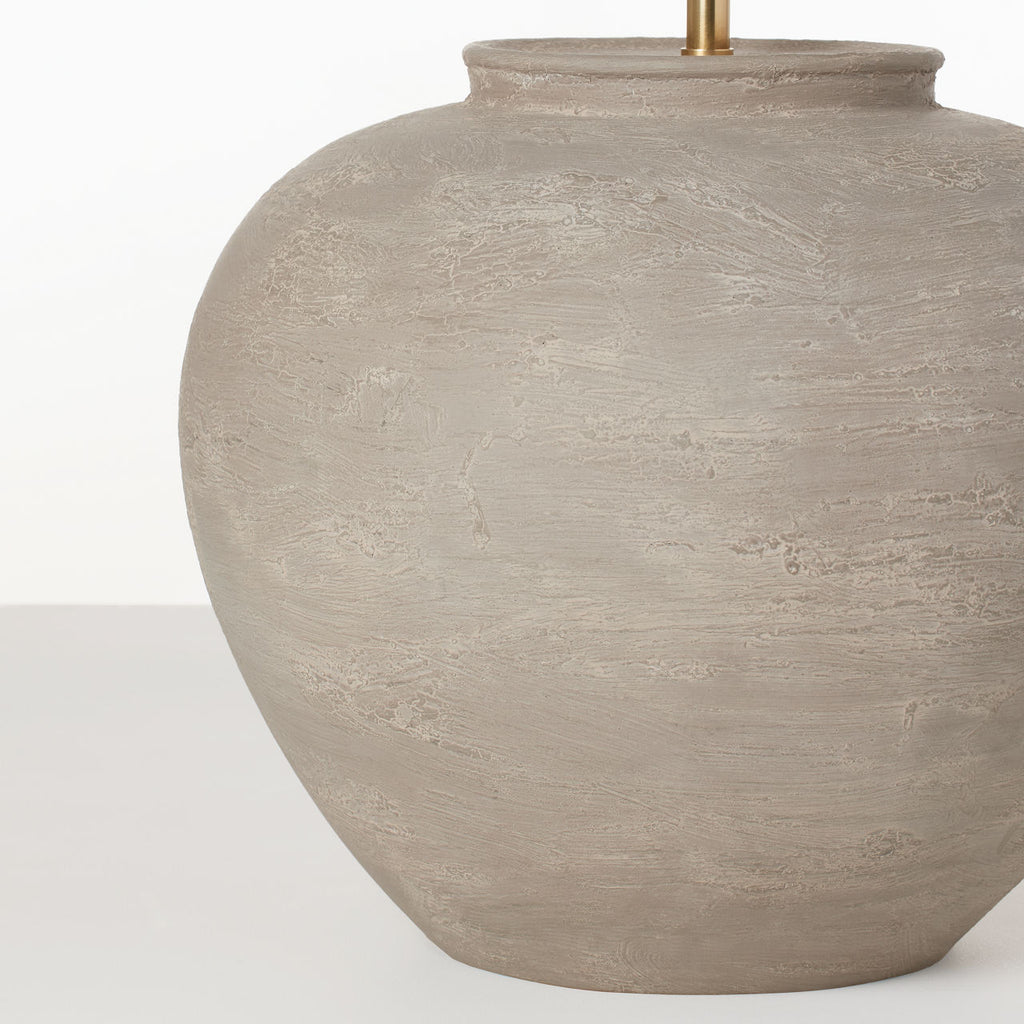 Casey Medium Table Lamp | Silt Grey Ceramic | Linen Shade