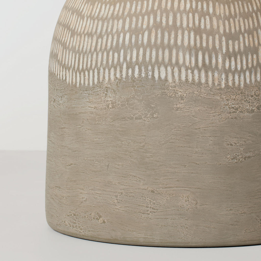 Indra Medium Table Lamp | Silt Grey Ceramic | Linen Shade