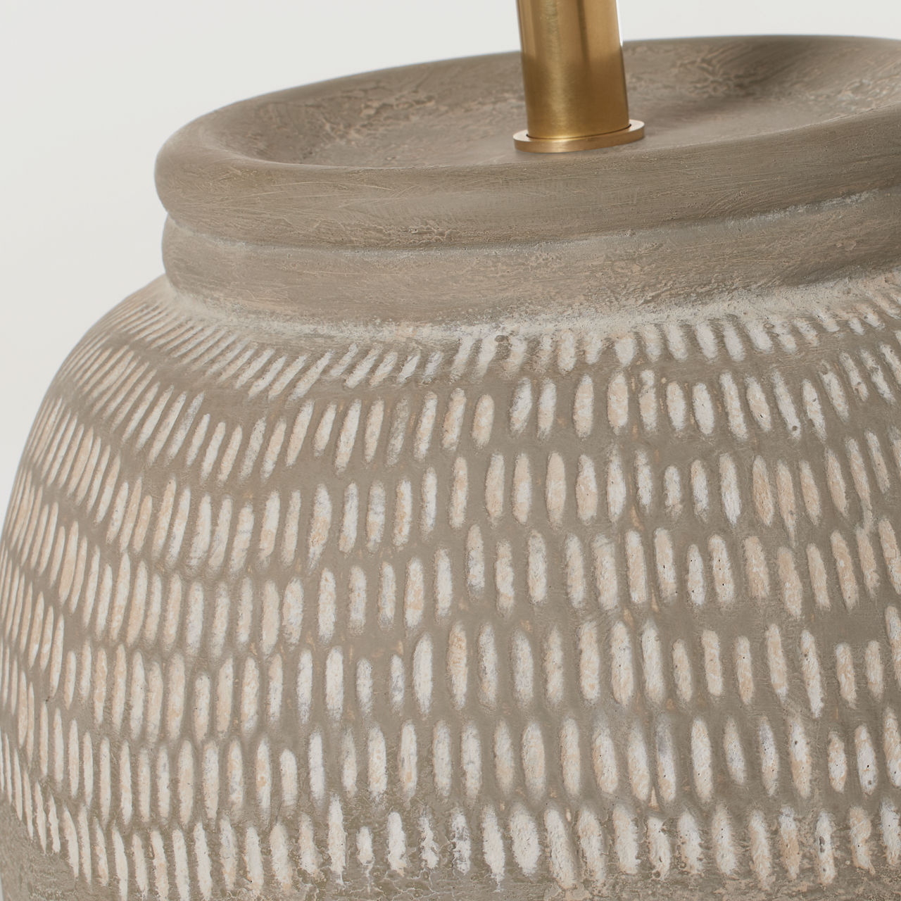 Indra Medium Table Lamp | Silt Grey Ceramic | Linen Shade