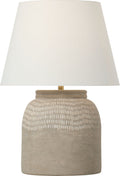 Indra Medium Table Lamp | Silt Grey Ceramic | Linen Shade