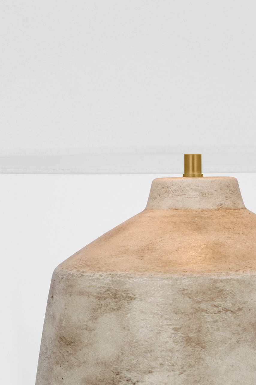 Lillis Large Table Lamp | Waxed Bisque Ceramic | Linen Shade