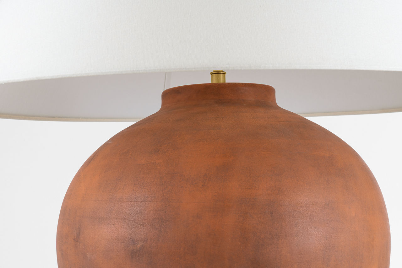 Fischer 36" Table Lamp | Natural Terracotta | Linen Shade