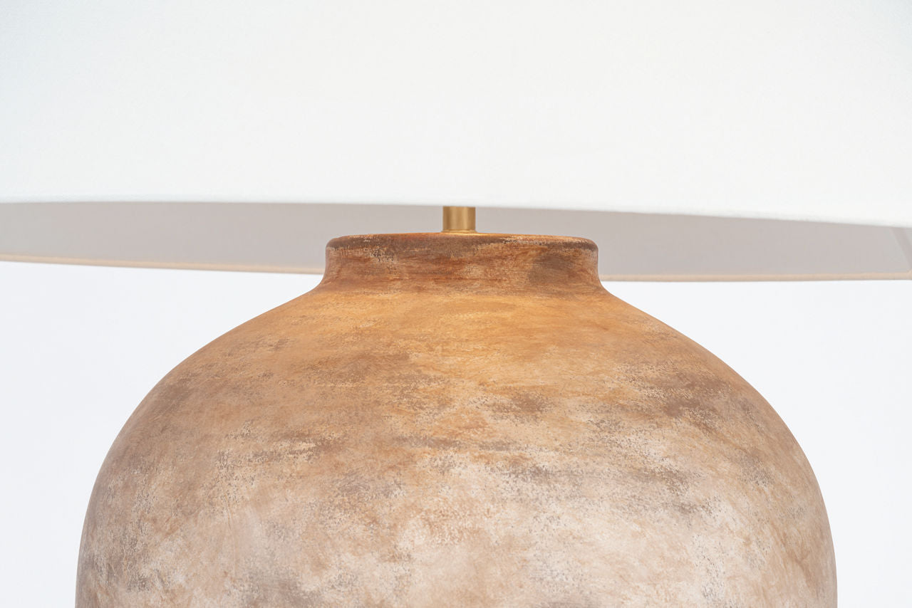 Fischer 36" Table Lamp | Rustic Terracotta | Linen Shade
