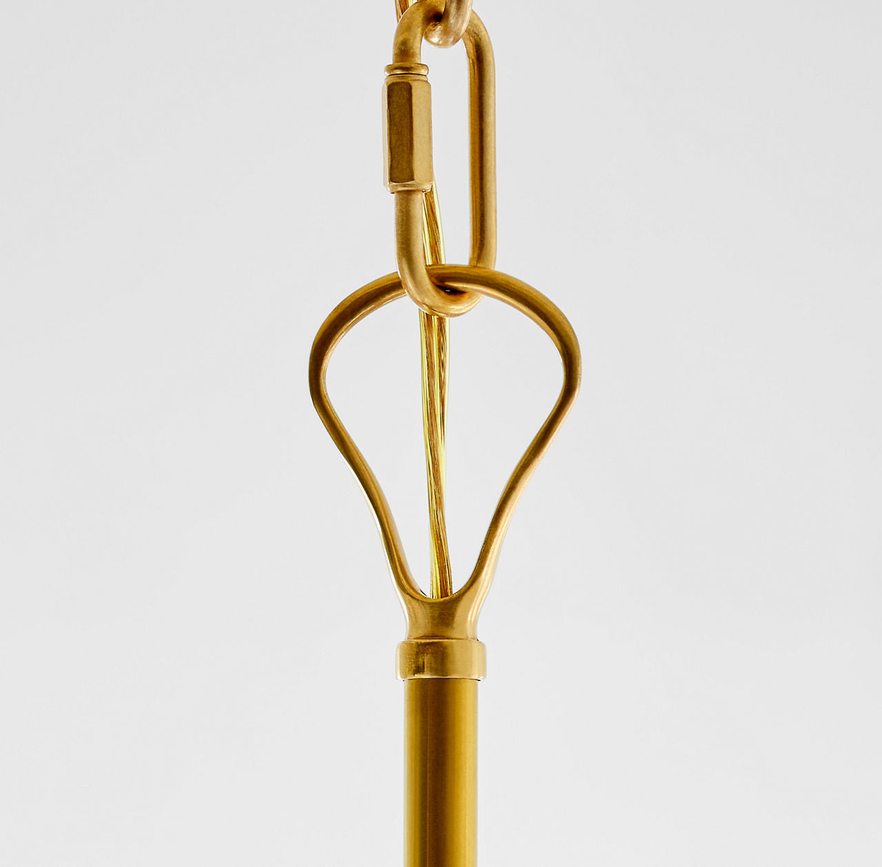 Griffin Large Staggered Tail Chandelier | Hand-Rubbed Antique Brass and Saddle Leather | Linen Shades