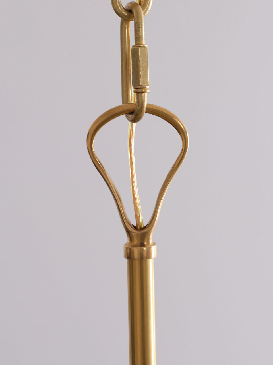 Griffin Grande Tail Chandelier | Hand-Rubbed Antique Brass and Saddle Leather | Linen Shades