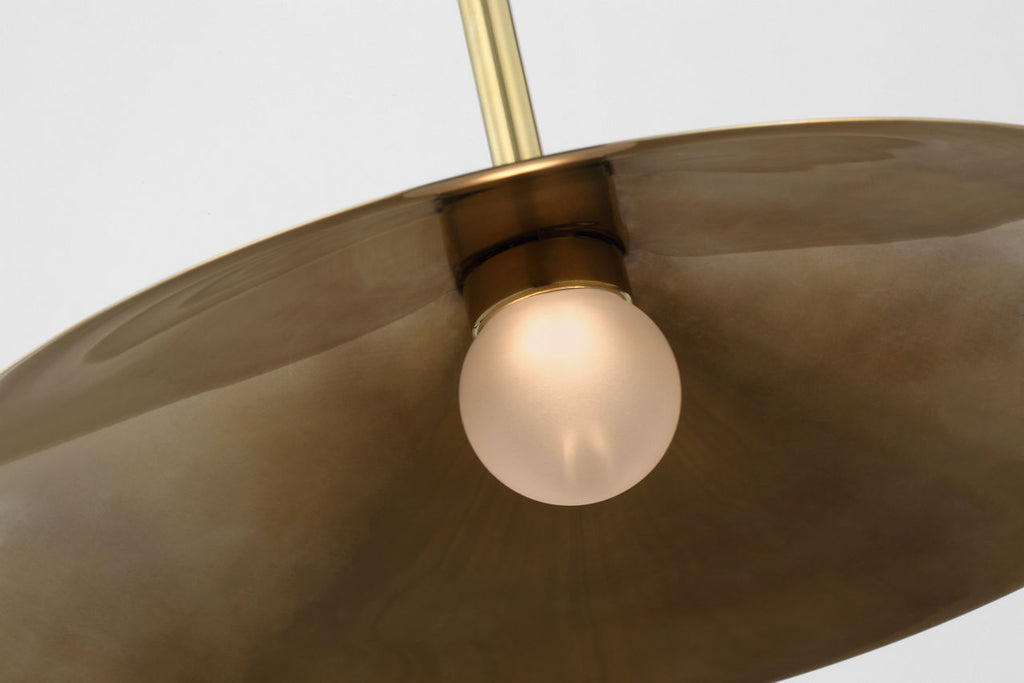 Ponce 13" Pendant | Hand-Rubbed Antique Brass | Hand-Rubbed Antique Brass Shade
