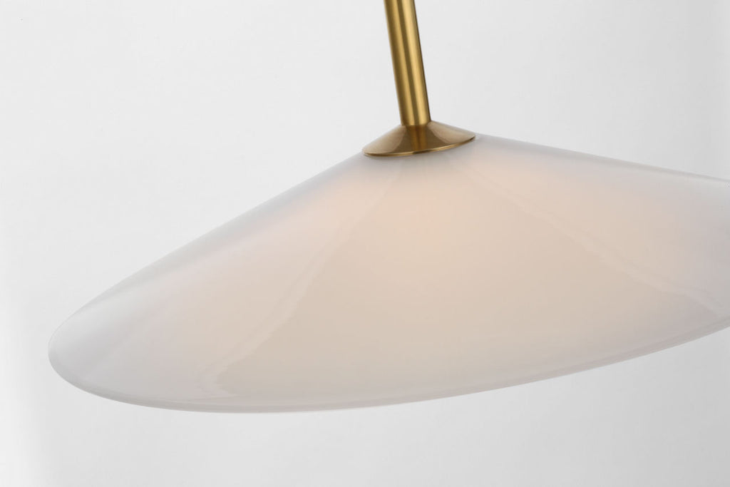 Ponce 13" Pendant | Hand-Rubbed Antique Brass | Milk White Glass
