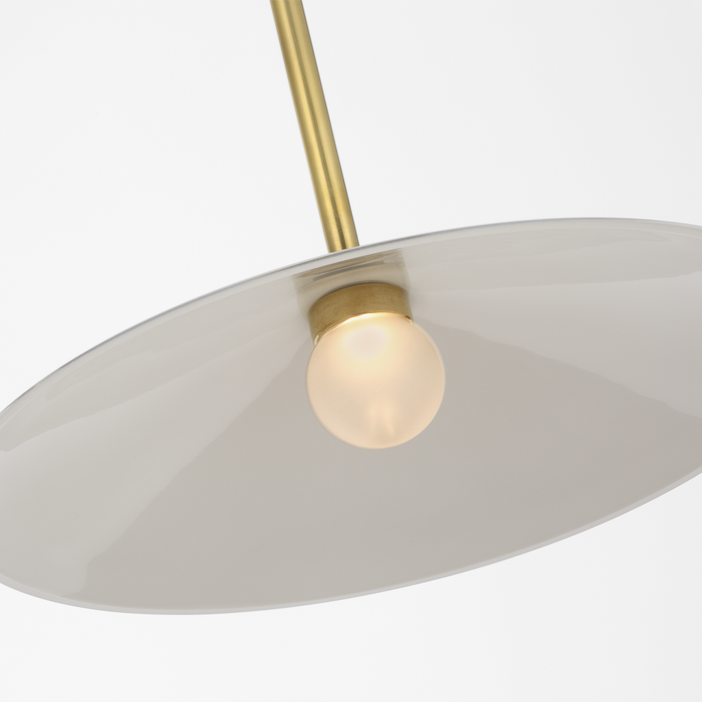 Ponce 13" Pendant | Hand-Rubbed Antique Brass | Milk White Glass