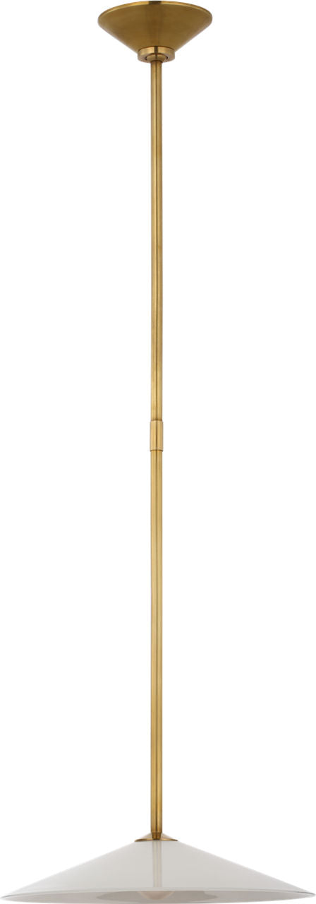 Ponce 13" Pendant | Hand-Rubbed Antique Brass | Milk White Glass