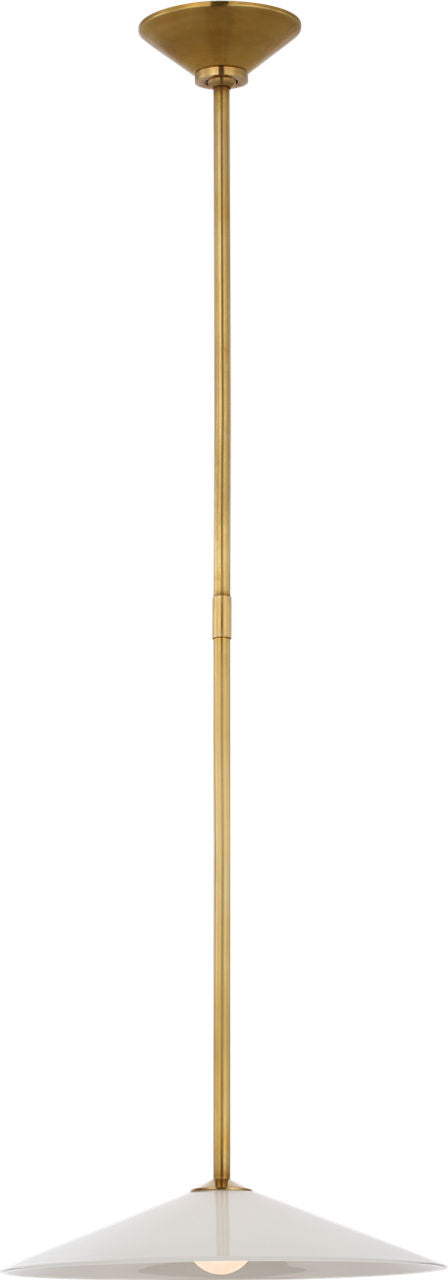 Ponce 13" Pendant | Hand-Rubbed Antique Brass | Milk White Glass
