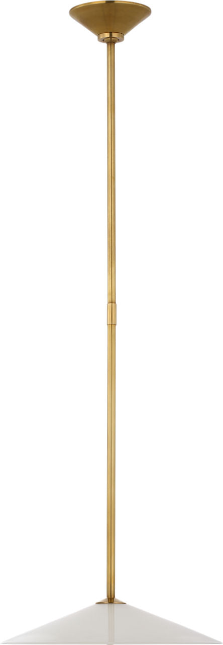 Ponce 13" Pendant | Hand-Rubbed Antique Brass | Milk White Glass