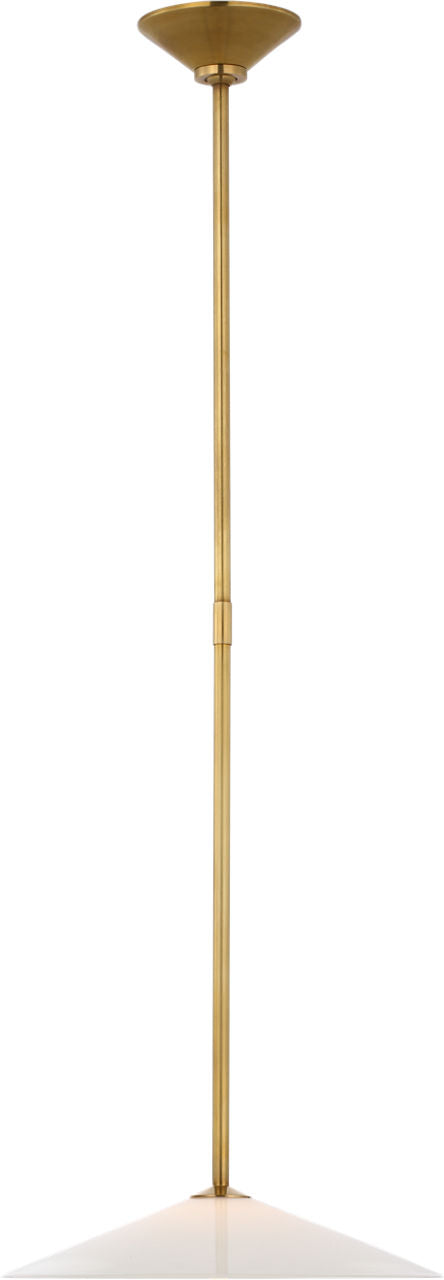 Ponce 13" Pendant | Hand-Rubbed Antique Brass | Milk White Glass
