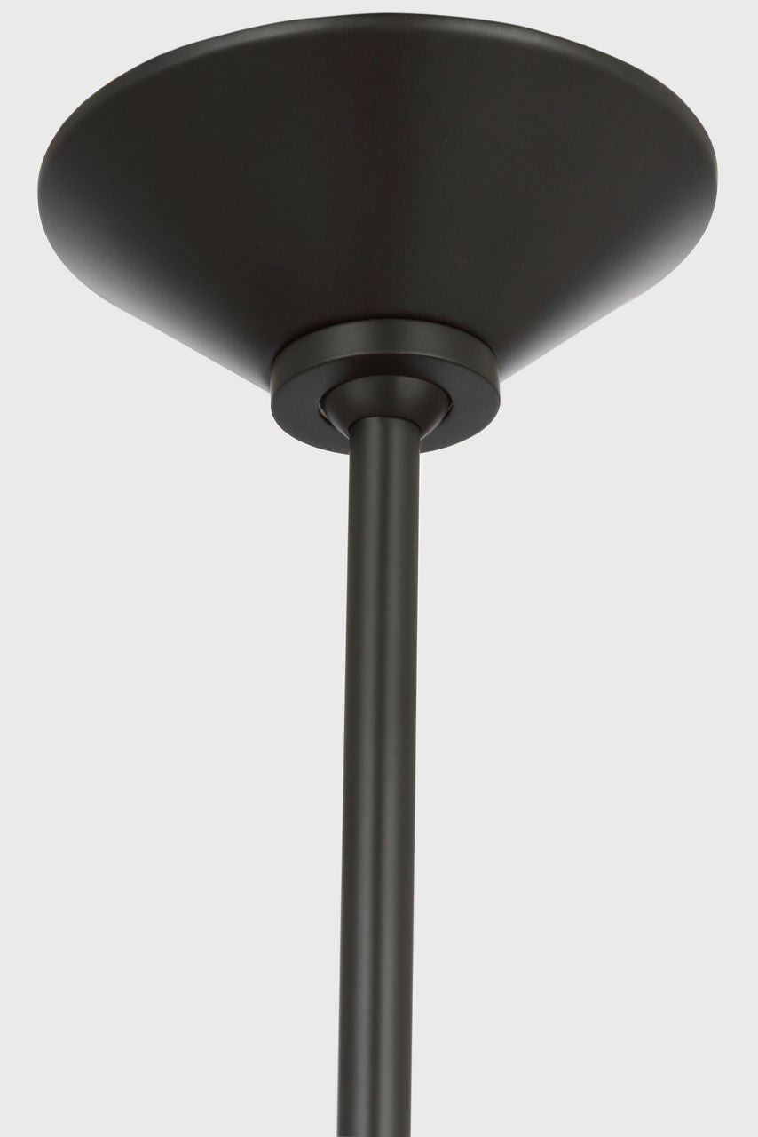 Ponce 13" Pendant | Modern Iron | Milk White Glass