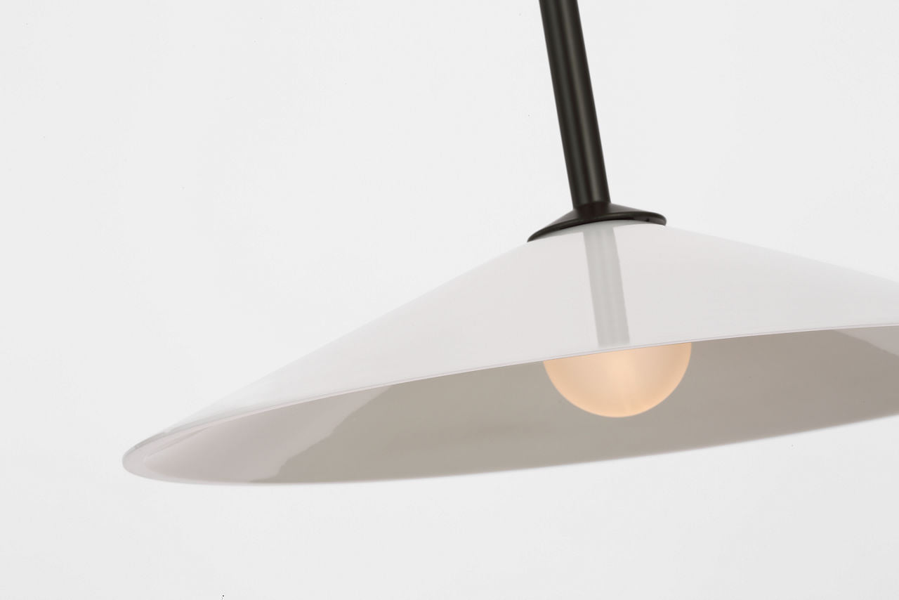 Ponce 13" Pendant | Modern Iron | Milk White Glass