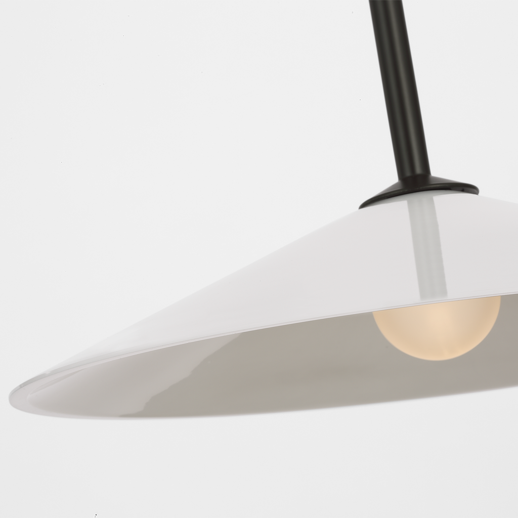 Ponce 13" Pendant | Modern Iron | Milk White Glass