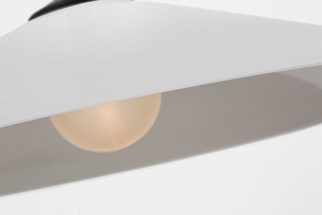 Ponce 13" Pendant | Modern Iron | Milk White Glass