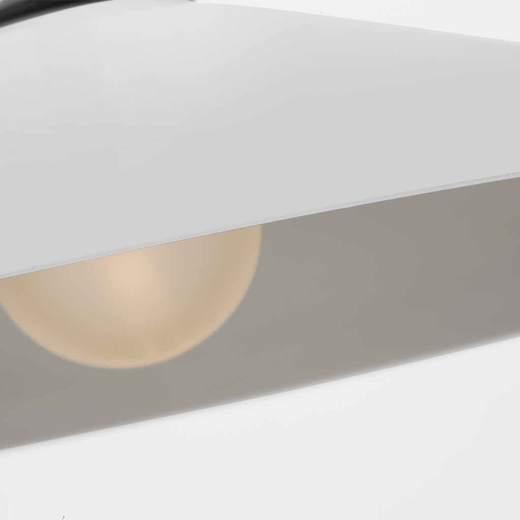 Ponce 13" Pendant | Modern Iron | Milk White Glass