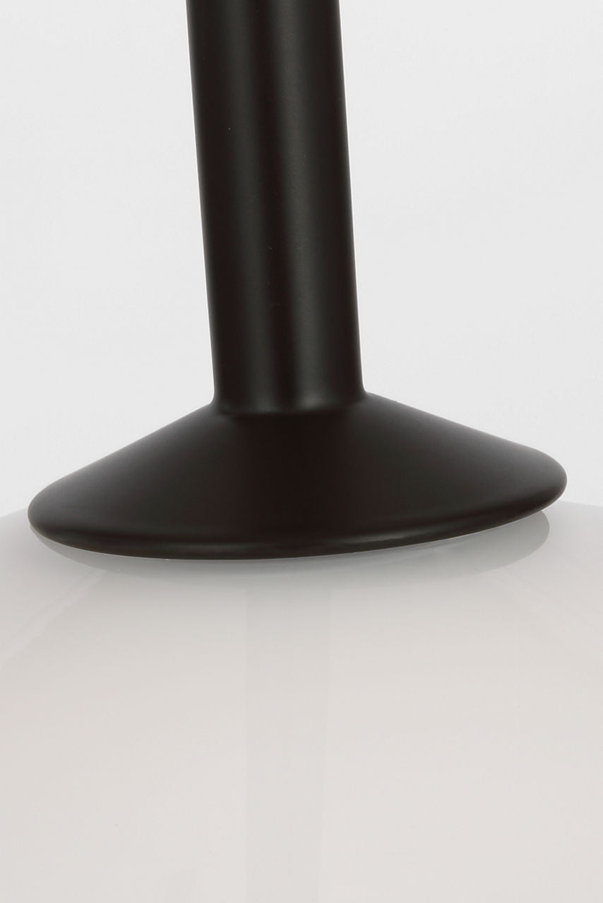 Ponce 13" Pendant | Modern Iron | Milk White Glass