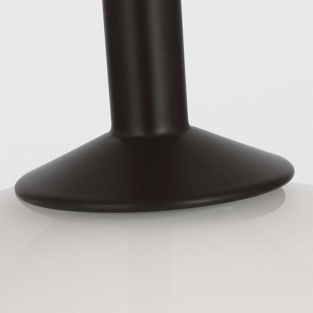 Ponce 13" Pendant | Modern Iron | Milk White Glass