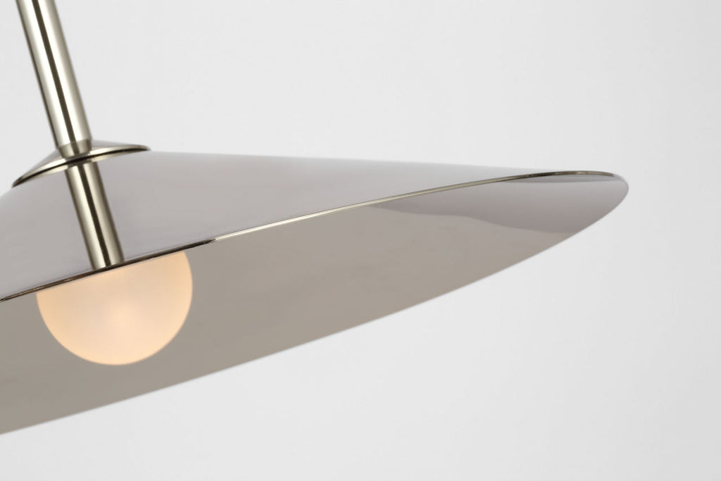 Ponce 13" Pendant | Polished Nickel | Polished Nickel Shade