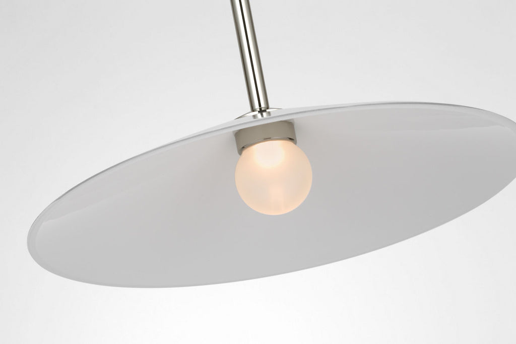 Ponce 13" Pendant | Polished Nickel | Milk White Glass