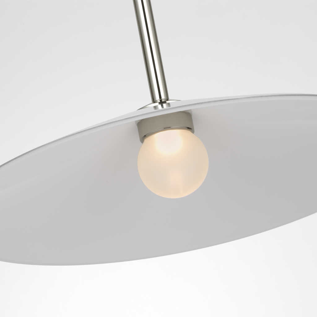 Ponce 13" Pendant | Polished Nickel | Milk White Glass