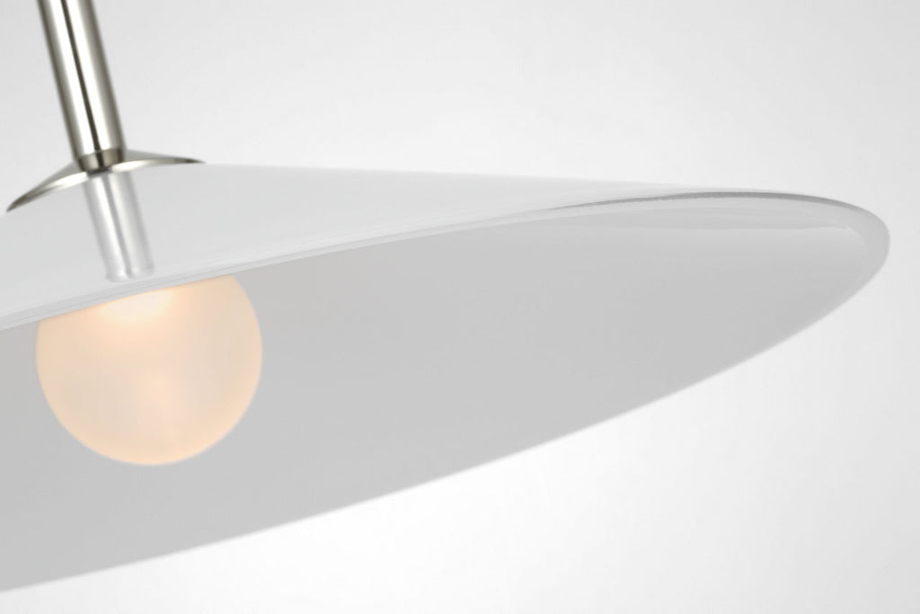 Ponce 13" Pendant | Polished Nickel | Milk White Glass