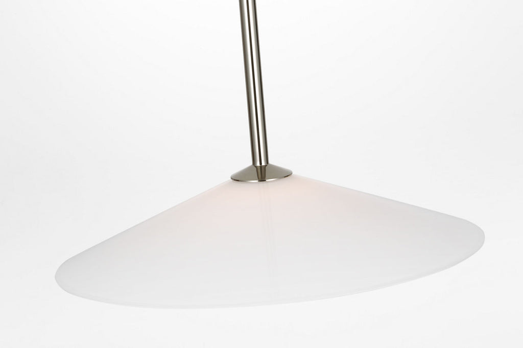 Ponce 13" Pendant | Polished Nickel | Milk White Glass