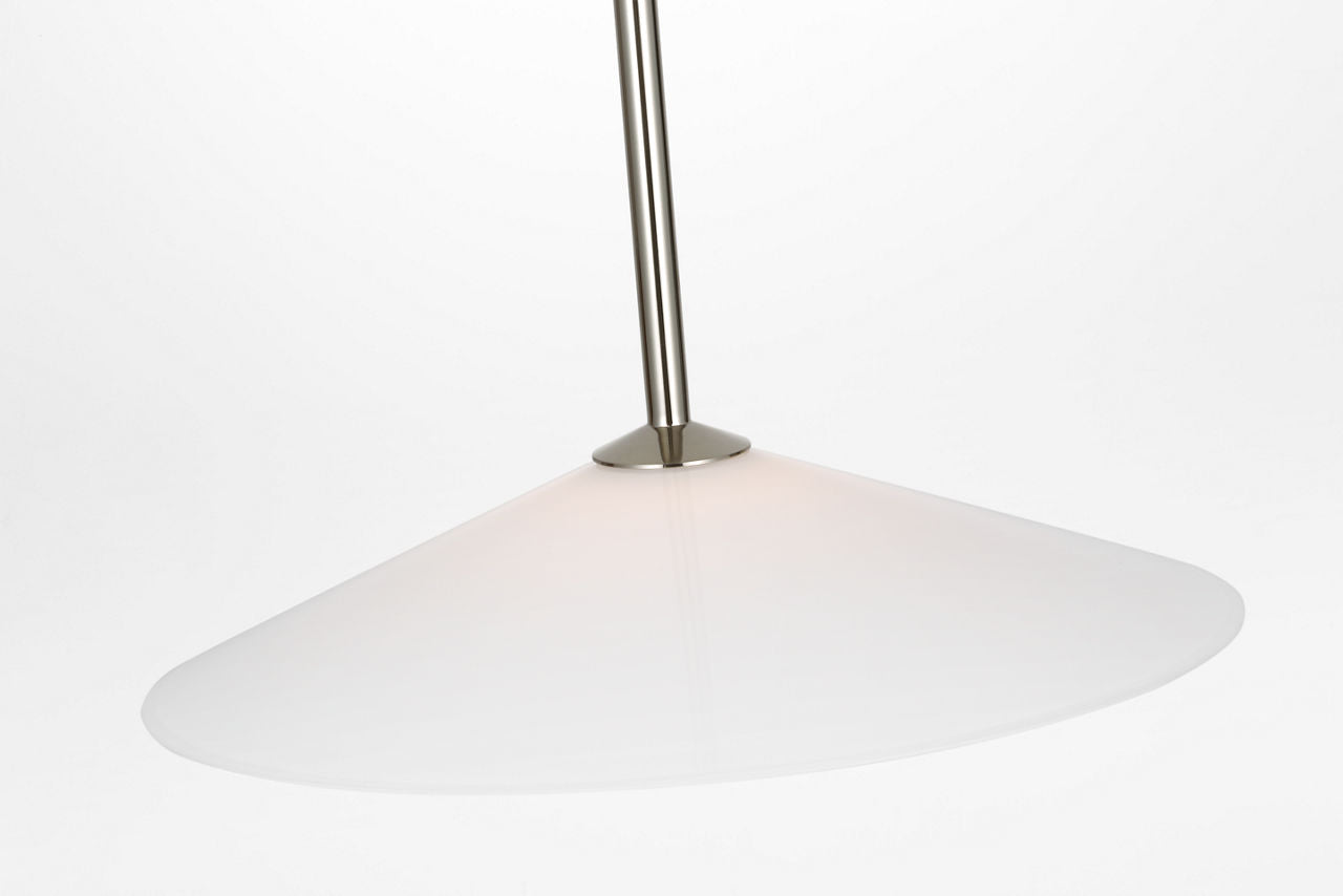 Ponce 13" Pendant | Polished Nickel | Milk White Glass