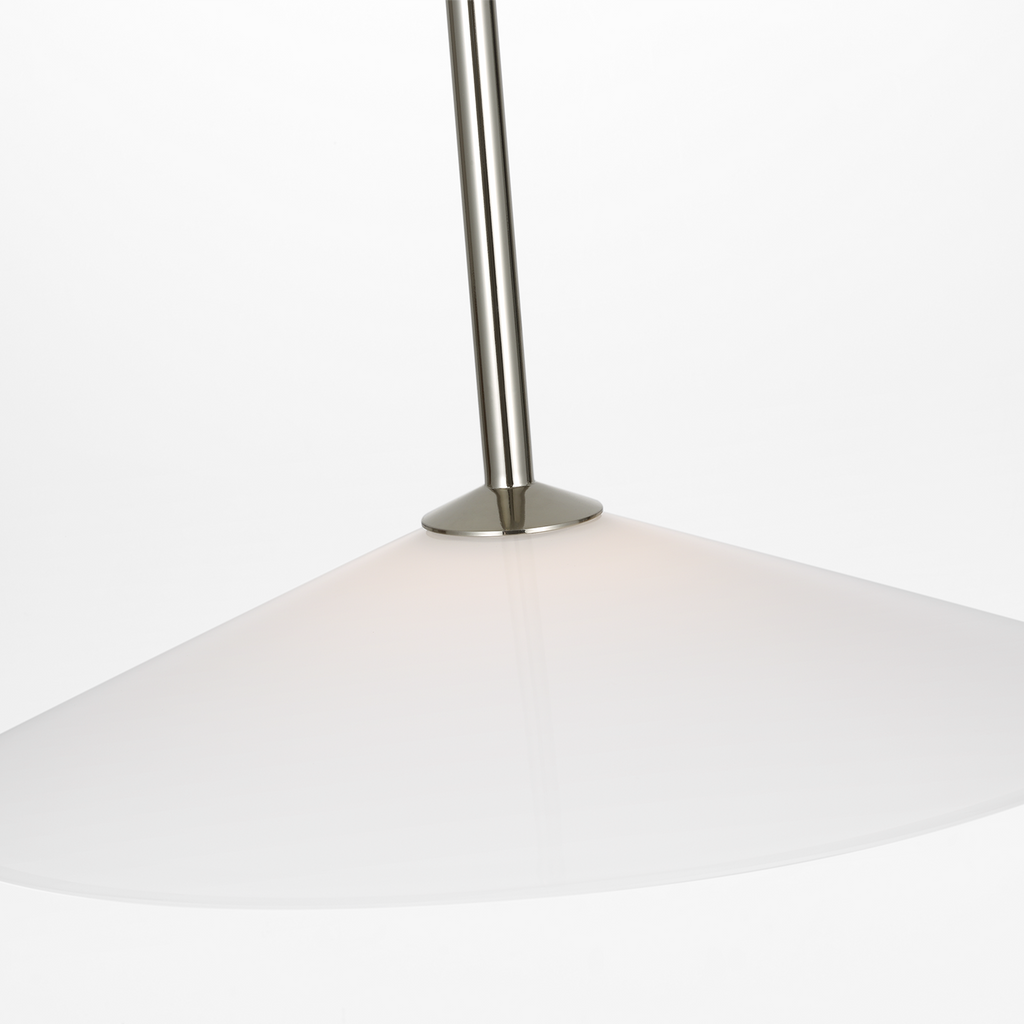 Ponce 13" Pendant | Polished Nickel | Milk White Glass