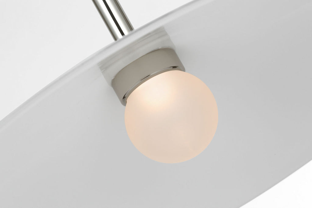 Ponce 13" Pendant | Polished Nickel | Milk White Glass