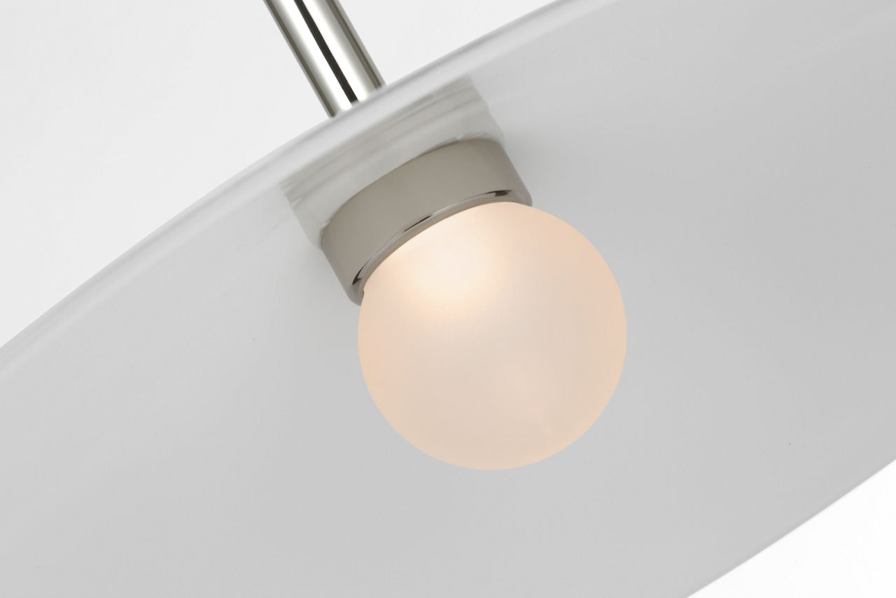 Ponce 13" Pendant | Polished Nickel | Milk White Glass
