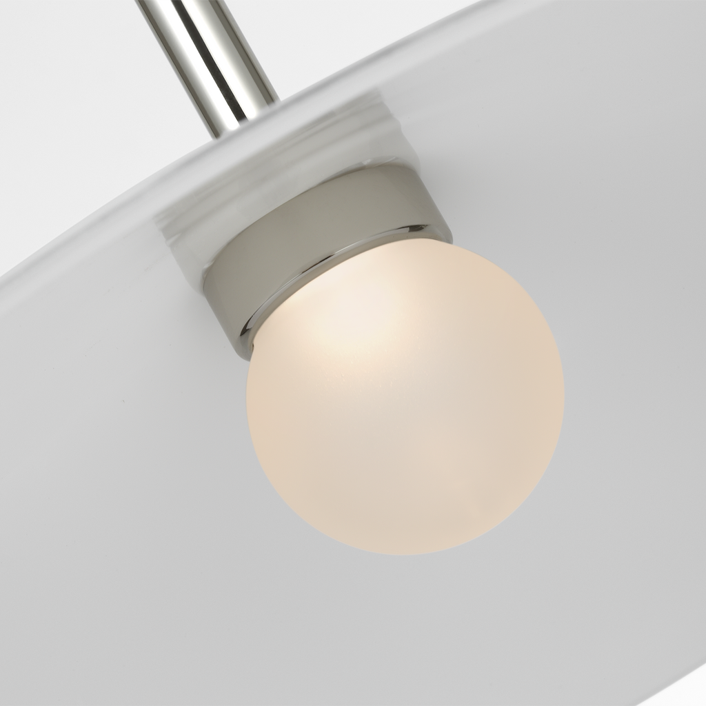Ponce 13" Pendant | Polished Nickel | Milk White Glass