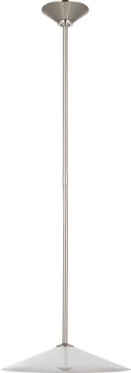 Ponce 13" Pendant | Polished Nickel | Milk White Glass