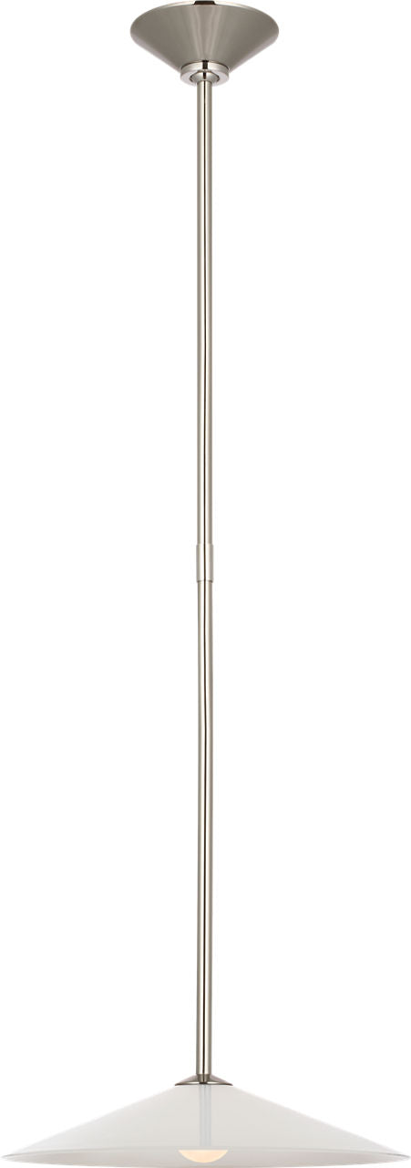 Ponce 13" Pendant | Polished Nickel | Milk White Glass