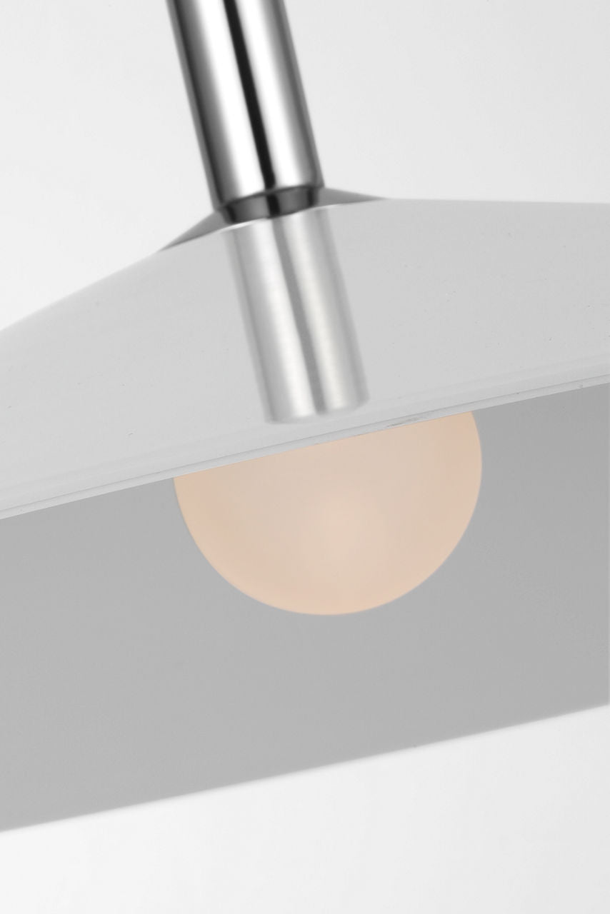 Ponce 18" Pendant | Polished Nickel | Milk White Glass Shade