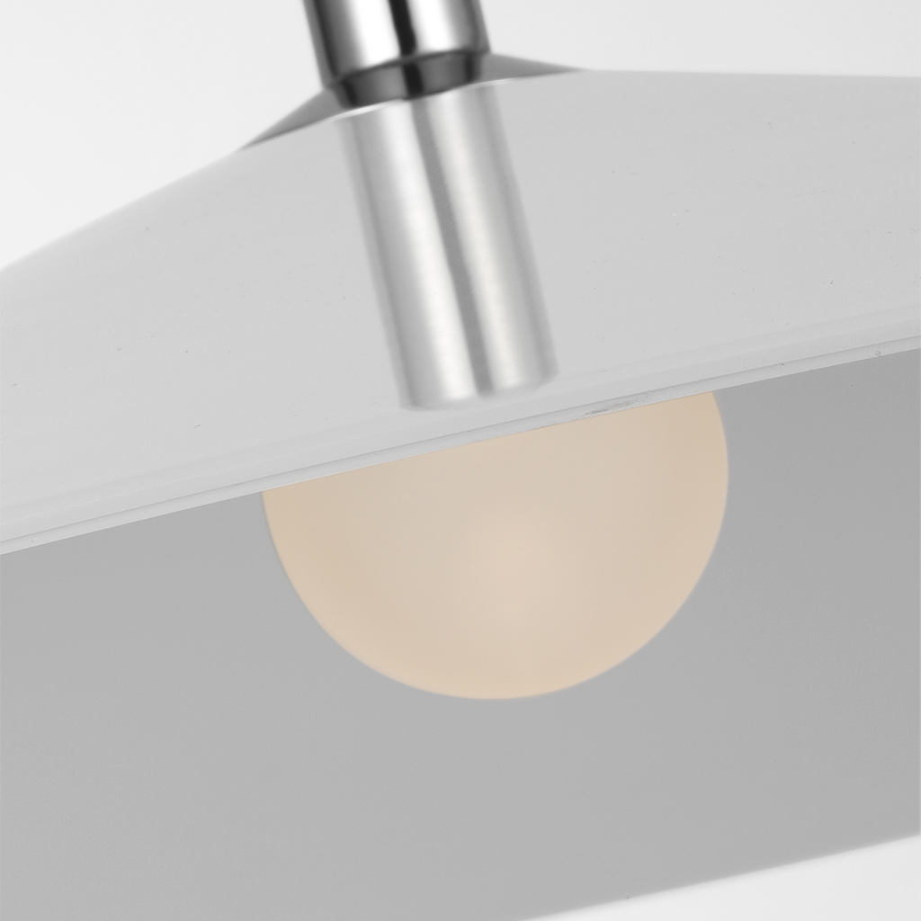 Ponce 18" Pendant | Polished Nickel | Milk White Glass Shade