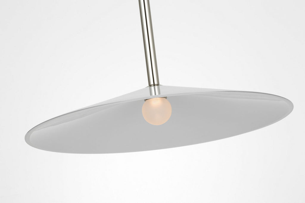Ponce 18" Pendant | Polished Nickel | Milk White Glass Shade