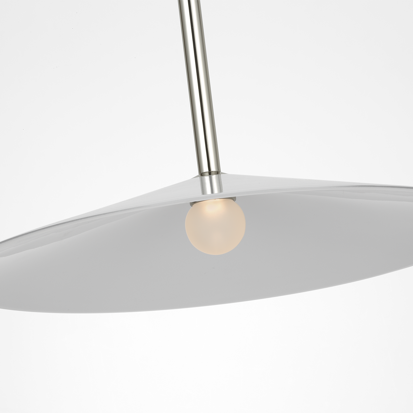 Ponce 18" Pendant | Polished Nickel | Milk White Glass Shade