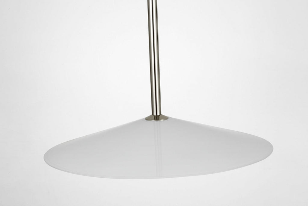 Ponce 18" Pendant | Polished Nickel | Milk White Glass Shade
