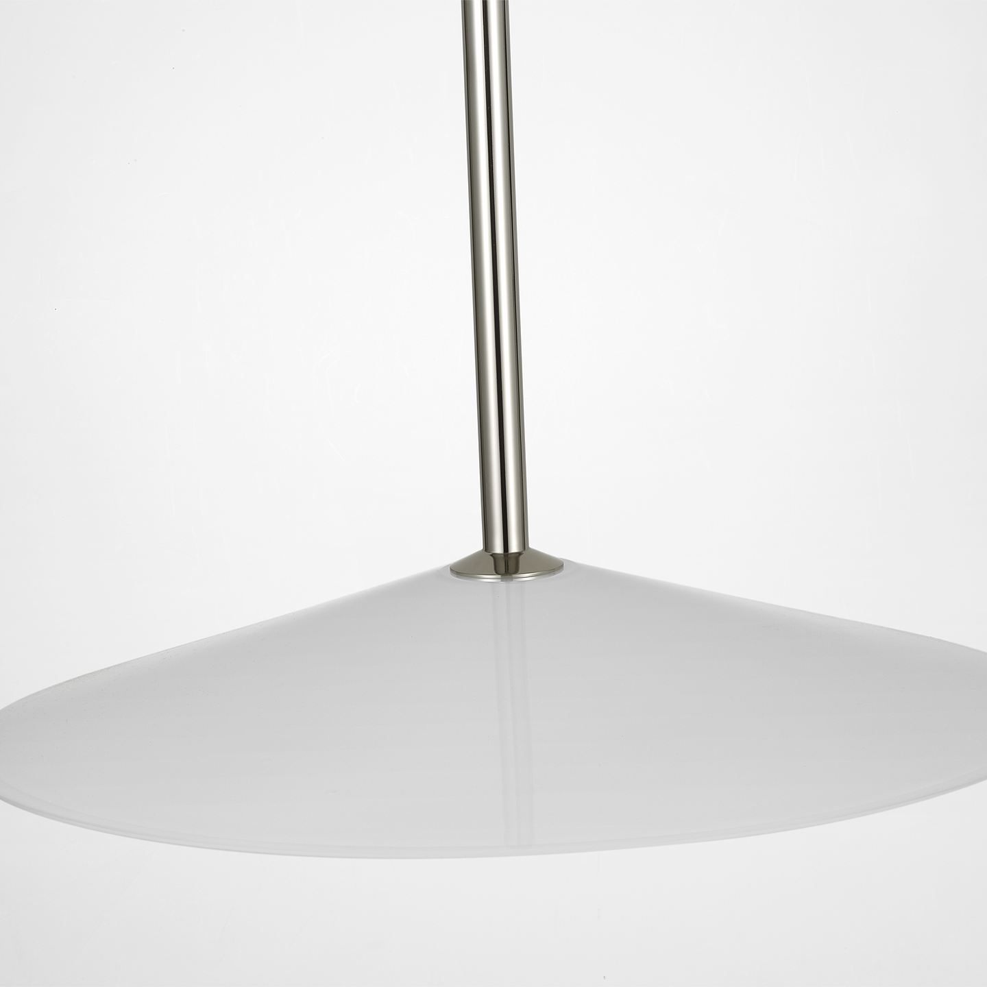 Ponce 18" Pendant | Polished Nickel | Milk White Glass Shade