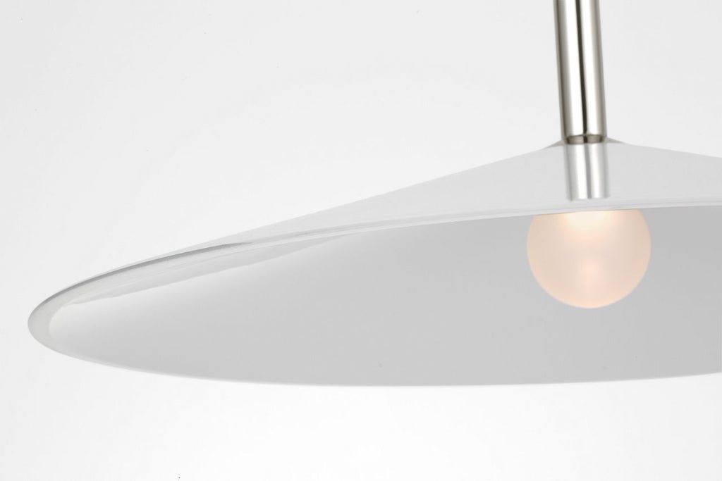 Ponce 18" Pendant | Polished Nickel | Milk White Glass Shade