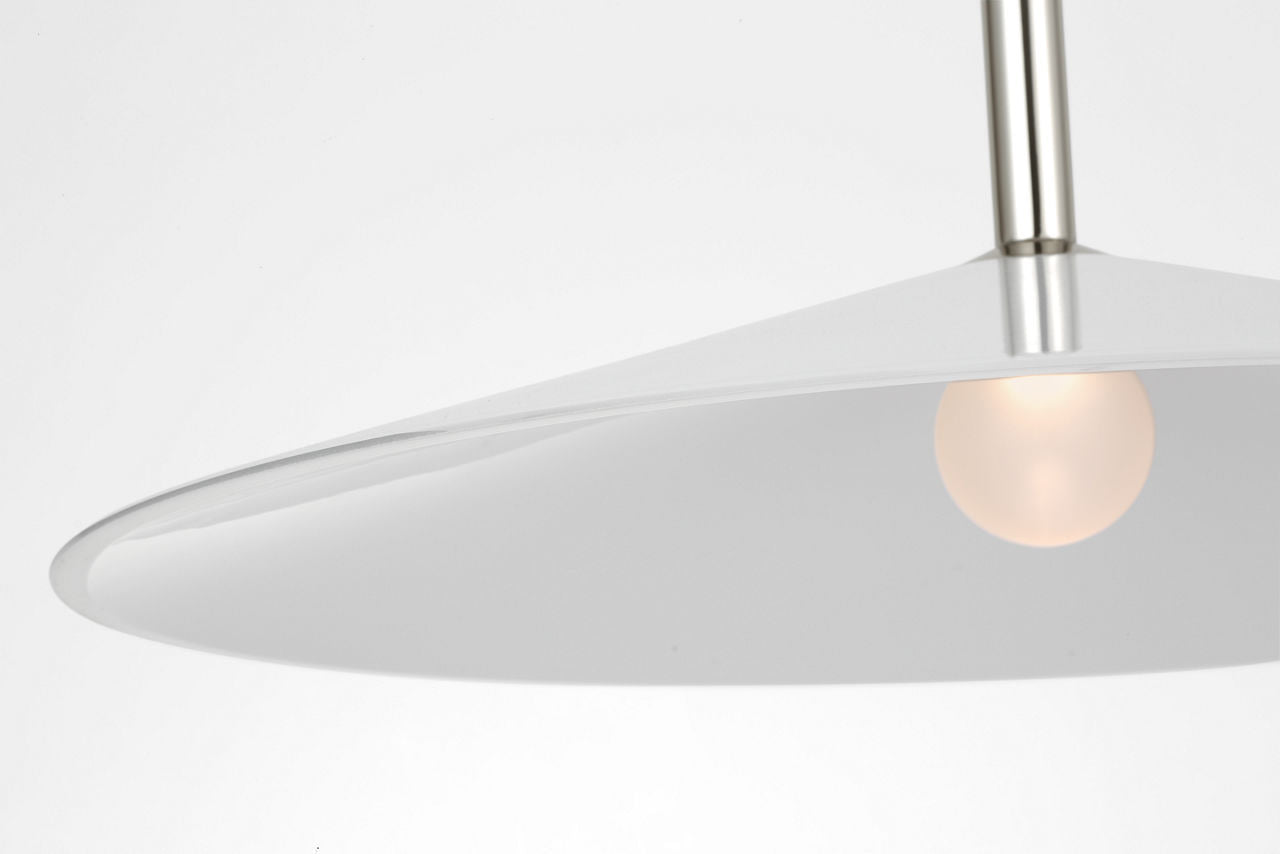 Ponce 18" Pendant | Polished Nickel | Milk White Glass Shade