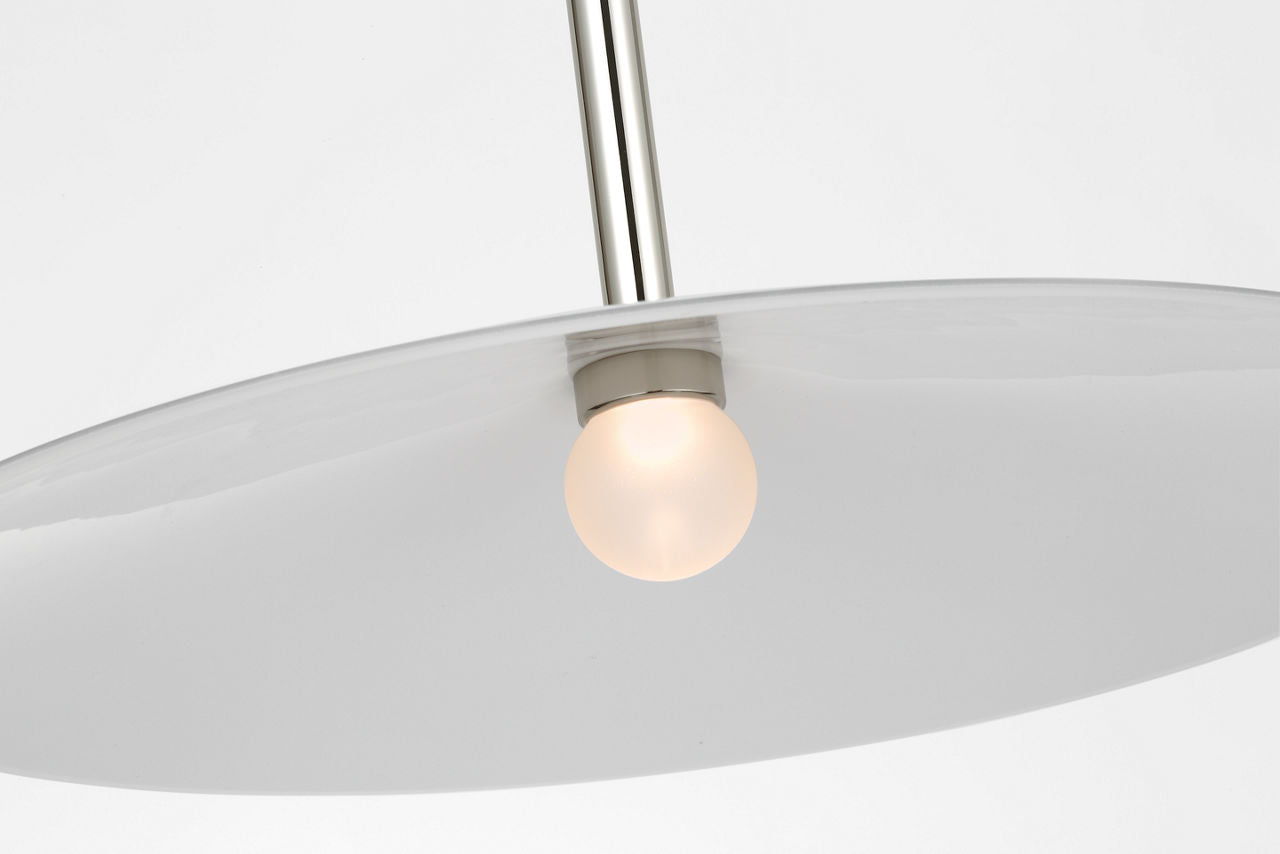 Ponce 18" Pendant | Polished Nickel | Milk White Glass Shade