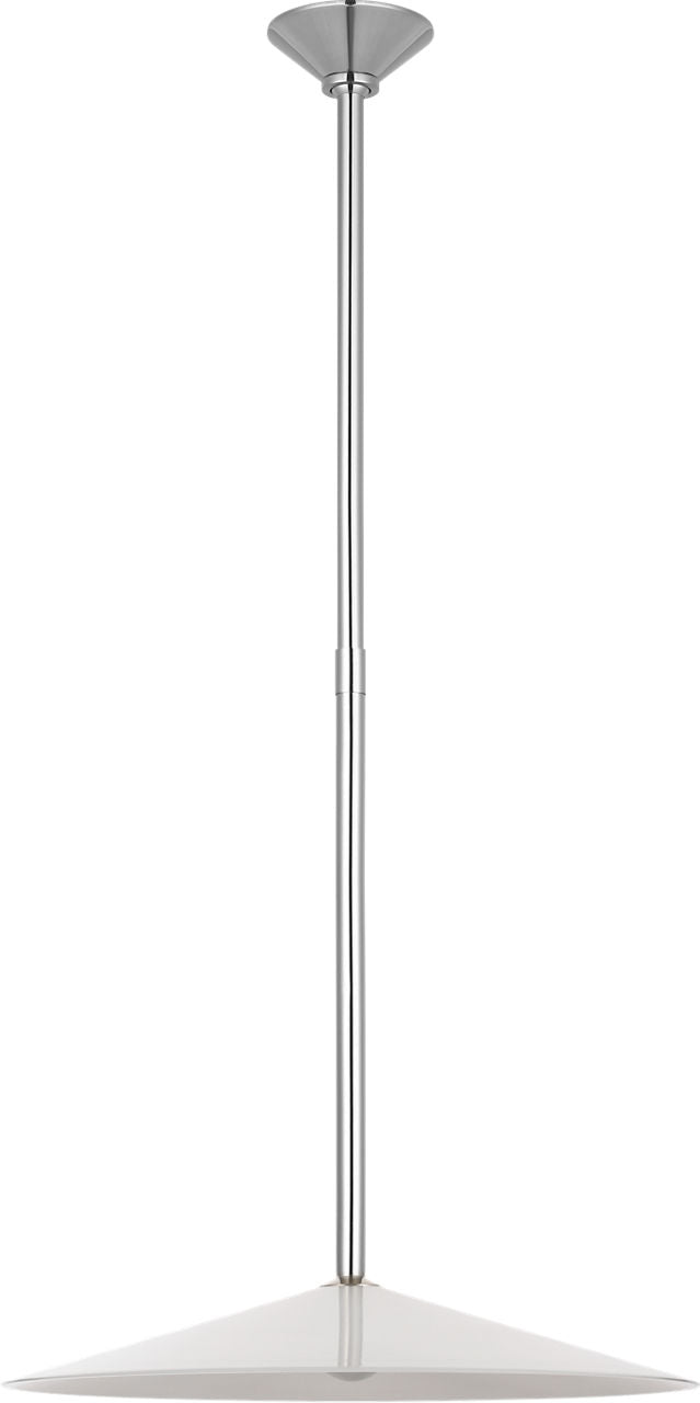 Ponce 18" Pendant | Polished Nickel | Milk White Glass Shade